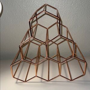 Geometric Rose Gold wine Organizer